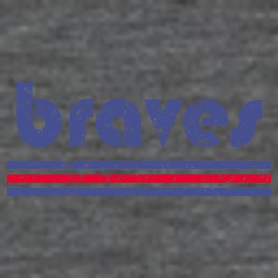 Vintage Braves Retro Three Stripe Weathered T-Shirt