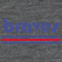 Vintage Braves Retro Three Stripe Weathered T-Shirt