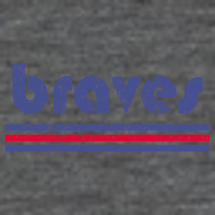 Vintage Braves Retro Three Stripe Weathered T-Shirt