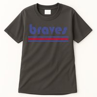 Vintage Braves Retro Three Stripe Weathered Tall T-Shirt