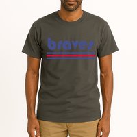 Vintage Braves Retro Three Stripe Weathered Tall T-Shirt