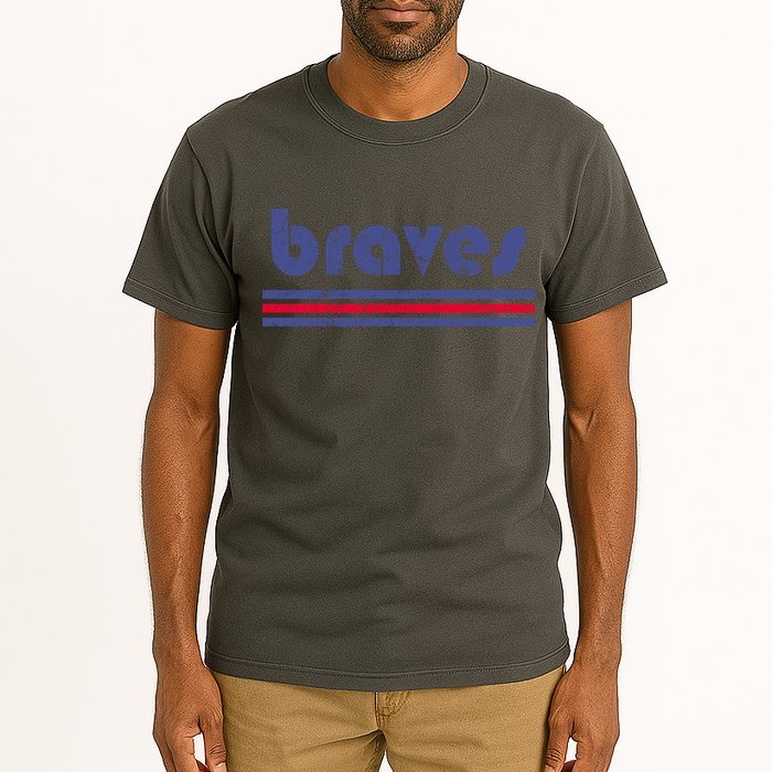 Vintage Braves Retro Three Stripe Weathered Tall T-Shirt