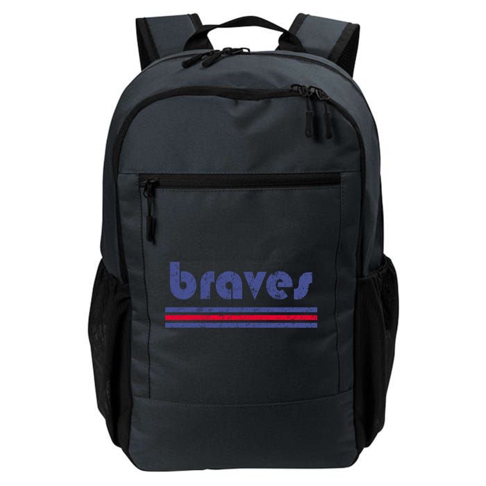 Vintage Braves Retro Three Stripe Weathered Backpack