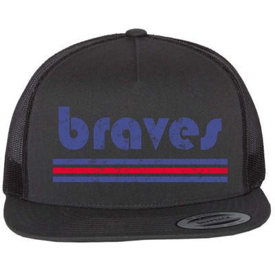 Vintage Braves Retro Three Stripe Weathered Flatbill Hat