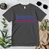 Vintage Braves Retro Three Stripe Weathered Premium T-Shirt
