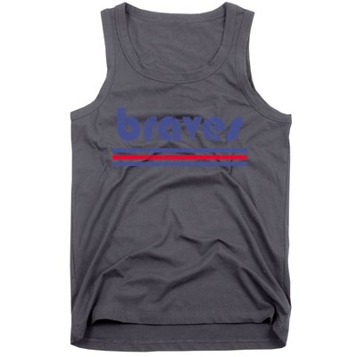 Vintage Braves Retro Three Stripe Weathered Tank Top