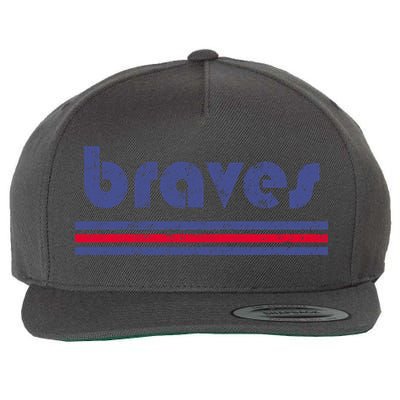 Vintage Braves Retro Three Stripe Weathered Wool Snapback Cap