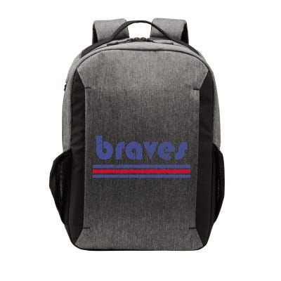 Vintage Braves Retro Three Stripe Weathered Vector Backpack