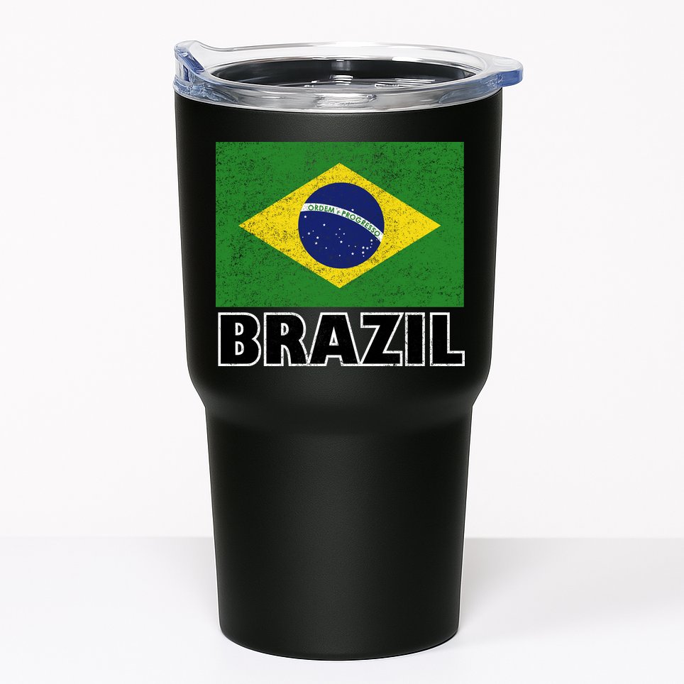 Vintage Brazil Flag Tumbler