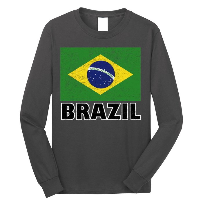 Vintage Brazil Flag Long Sleeve Shirt