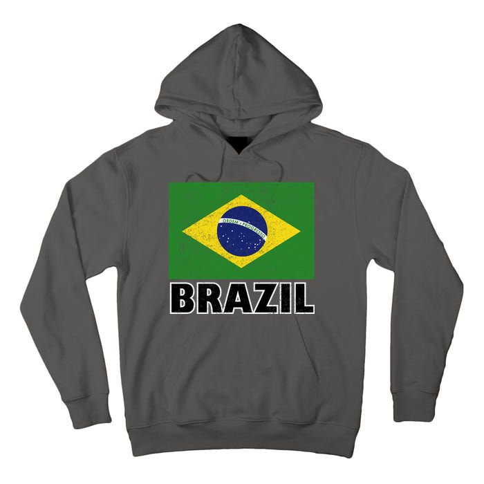 Vintage Brazil Flag Tall Hoodie