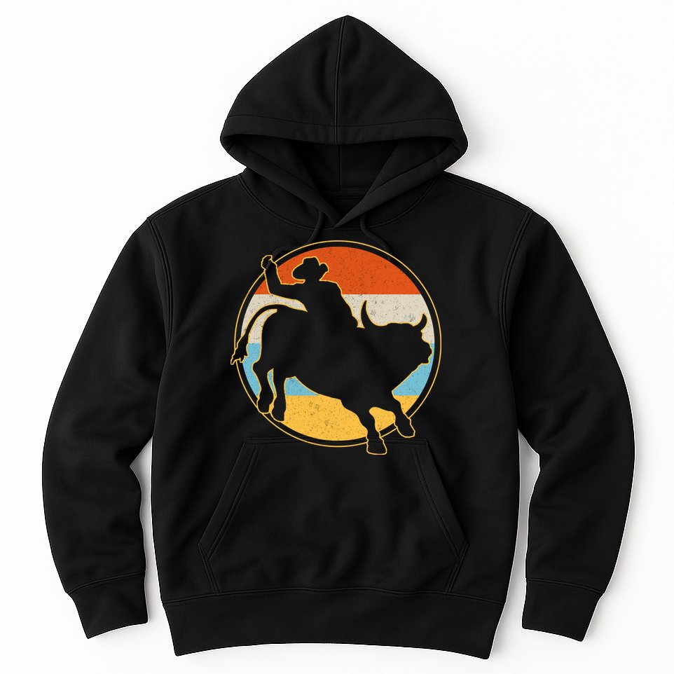 Vintage Bull Riding Rodeo Hoodie
