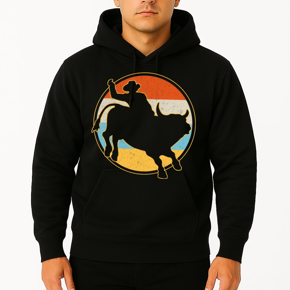 Vintage Bull Riding Rodeo Hoodie