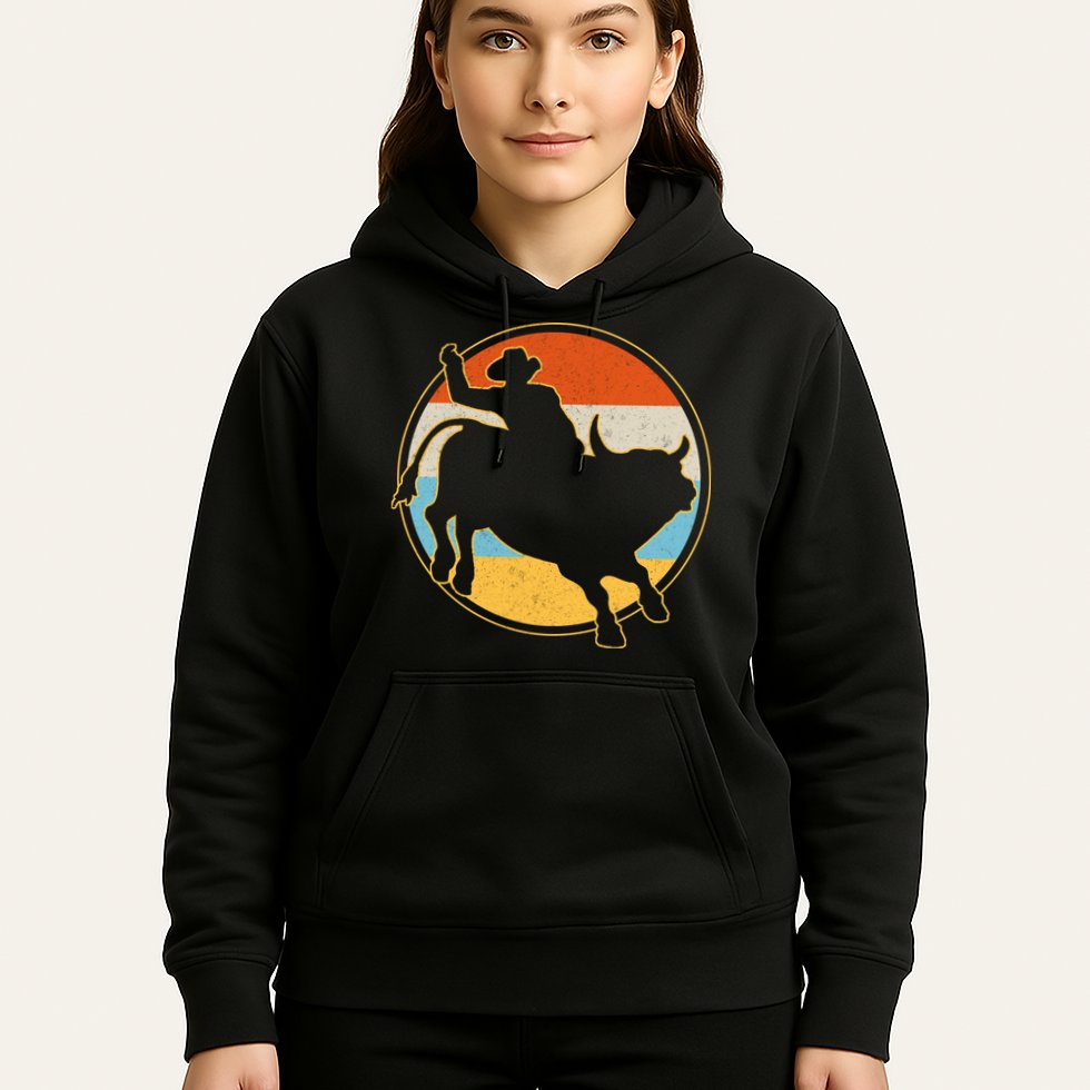 Vintage Bull Riding Rodeo Hoodie
