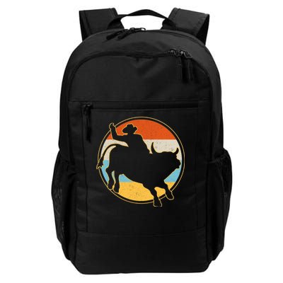 Vintage Bull Riding Rodeo Daily Commute Backpack