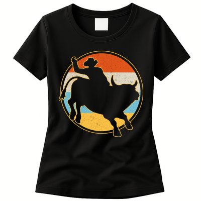Vintage Bull Riding Rodeo Womens T-Shirt