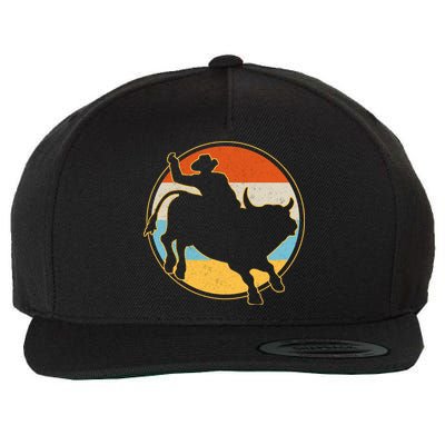 Vintage Bull Riding Rodeo Wool Snapback Cap