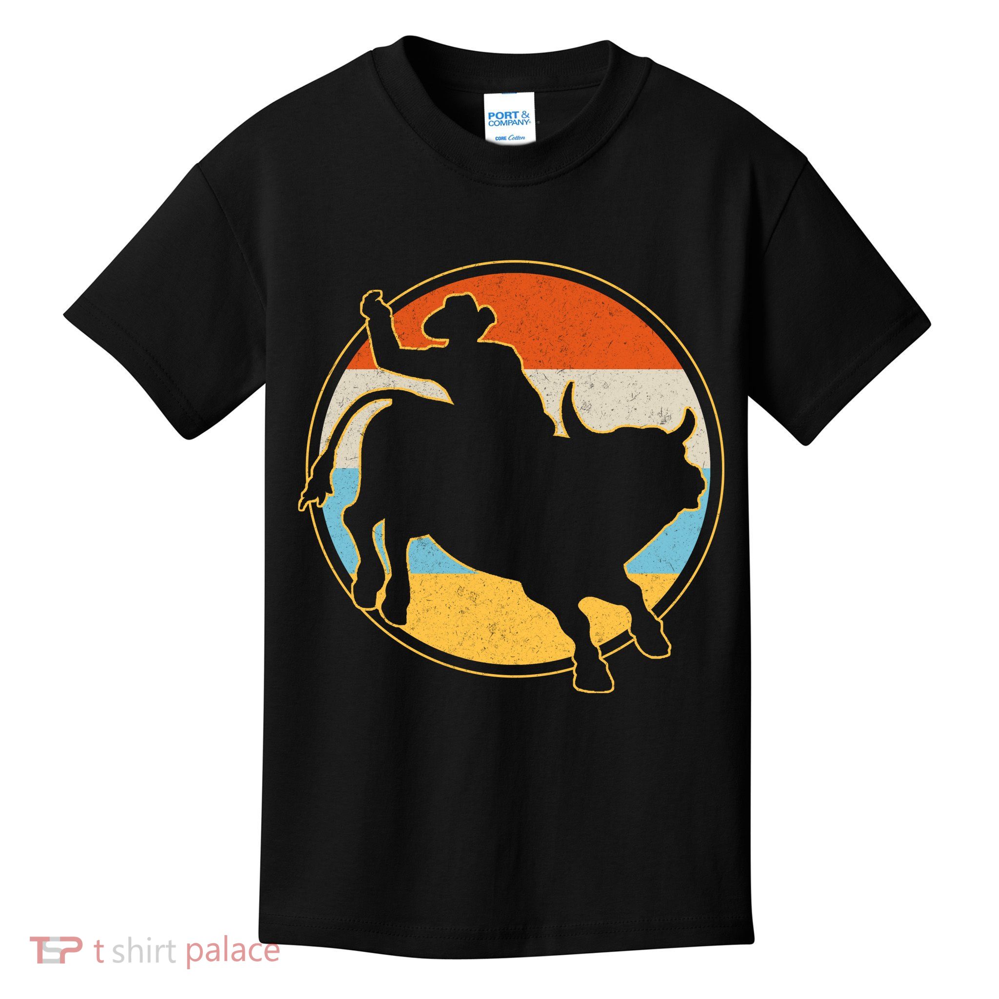 Vintage Bull Riding Rodeo Kids T-Shirt