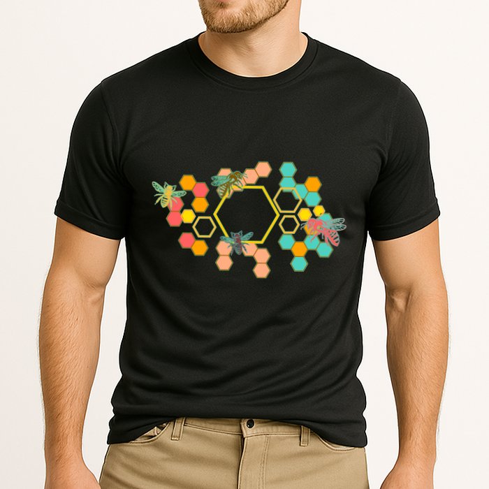 Vintage Bumblebee Hive Pattern Performance Shirt