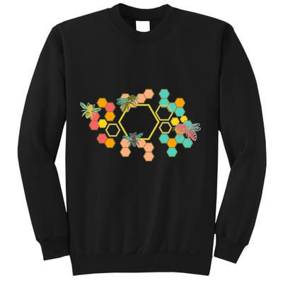 Vintage Bumblebee Hive Pattern Sweatshirt