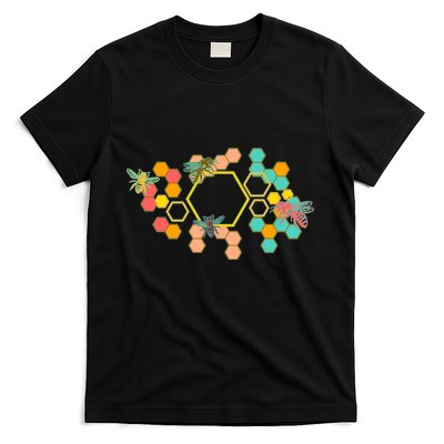 Vintage Bumblebee Hive Pattern T-Shirt