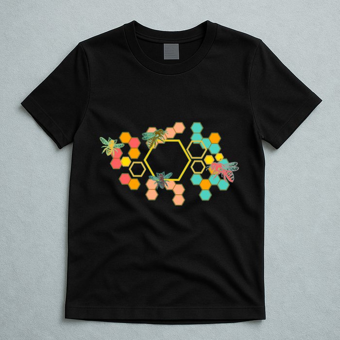 Vintage Bumblebee Hive Pattern T-Shirt