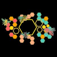 Vintage Bumblebee Hive Pattern T-Shirt