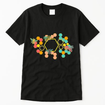 Vintage Bumblebee Hive Pattern Tall T-Shirt