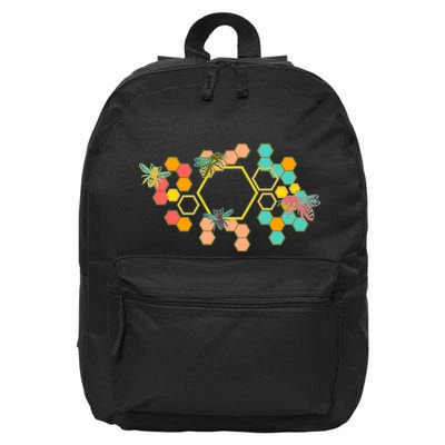 Vintage Bumblebee Hive Pattern 16 in Basic Backpack