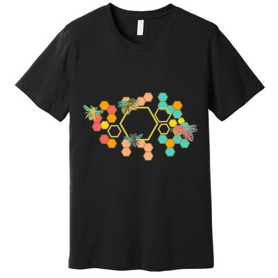 Vintage Bumblebee Hive Pattern Premium T-Shirt