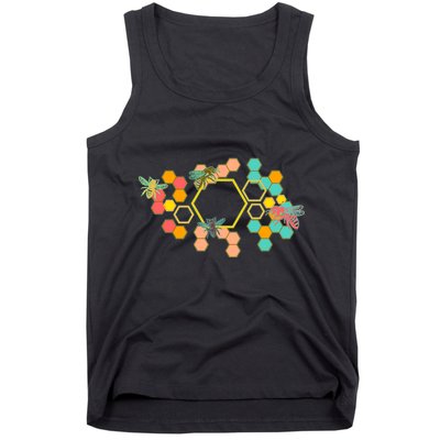 Vintage Bumblebee Hive Pattern Tank Top