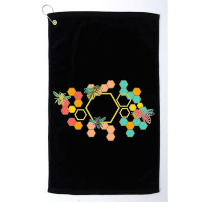 Vintage Bumblebee Hive Pattern Golf Towel