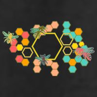 Vintage Bumblebee Hive Pattern Golf Towel