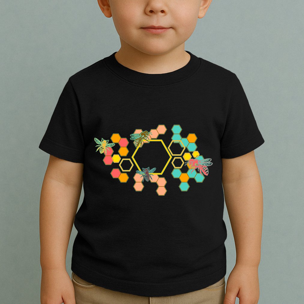 Vintage Bumblebee Hive Pattern Toddler T-Shirt