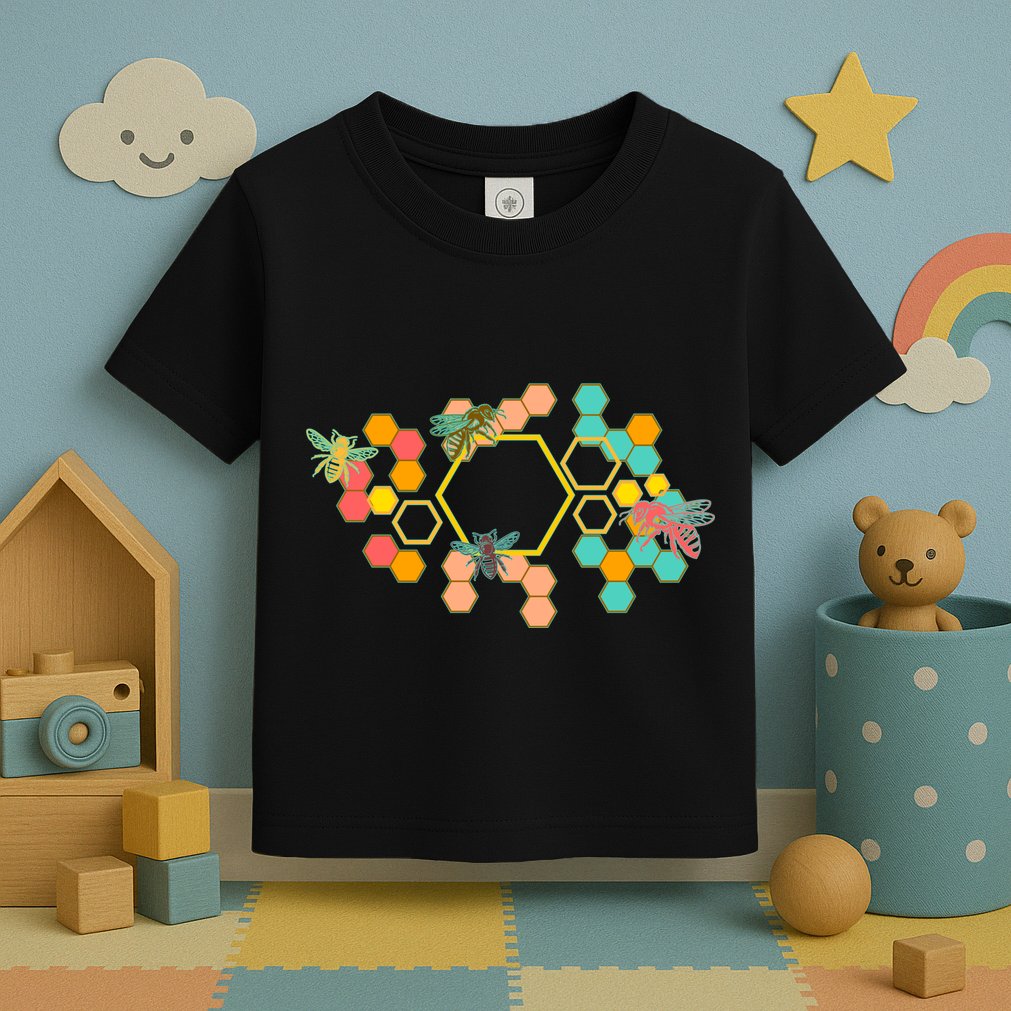 Vintage Bumblebee Hive Pattern Toddler T-Shirt