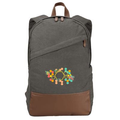 Vintage Bumblebee Hive Pattern Cotton Canvas Backpack