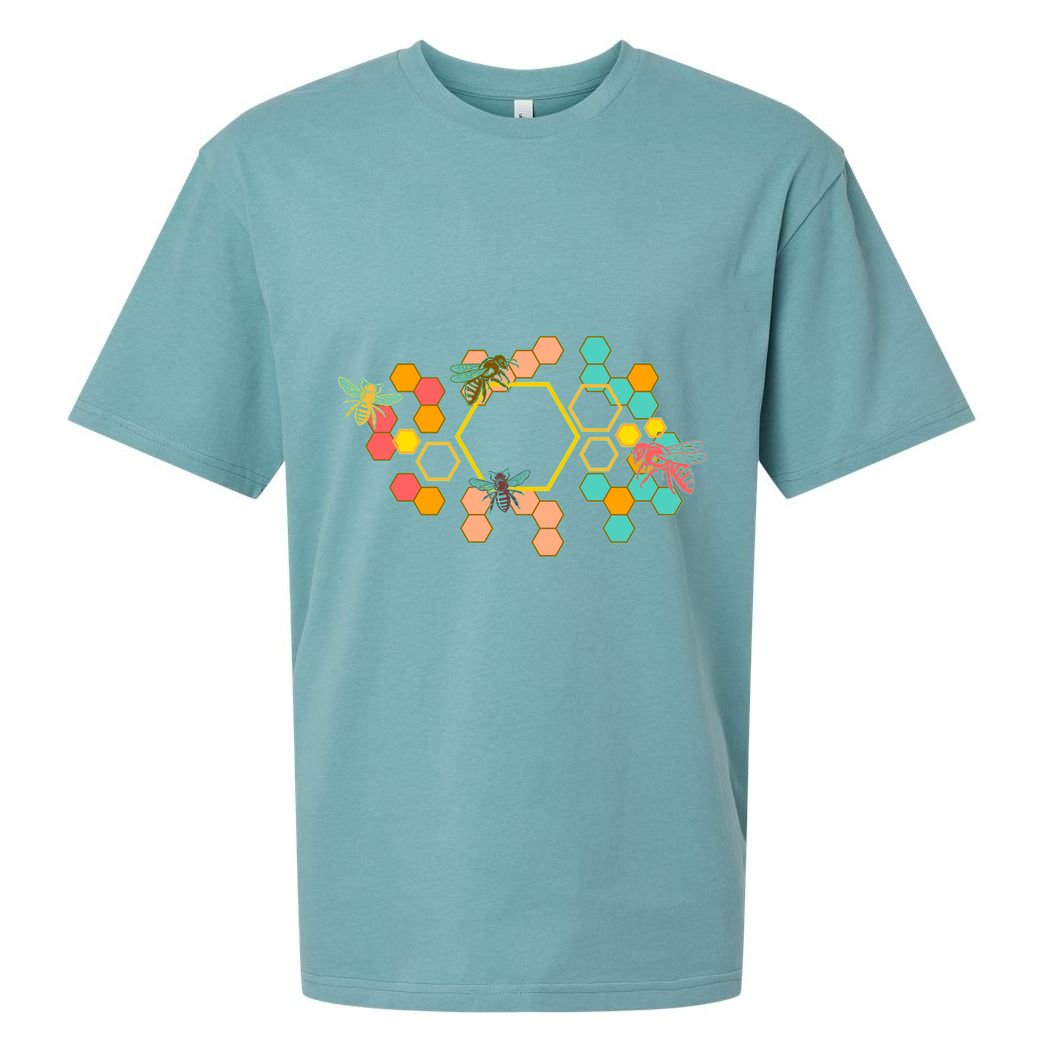 Vintage Bumblebee Hive Pattern Sueded Cloud Jersey T-Shirt