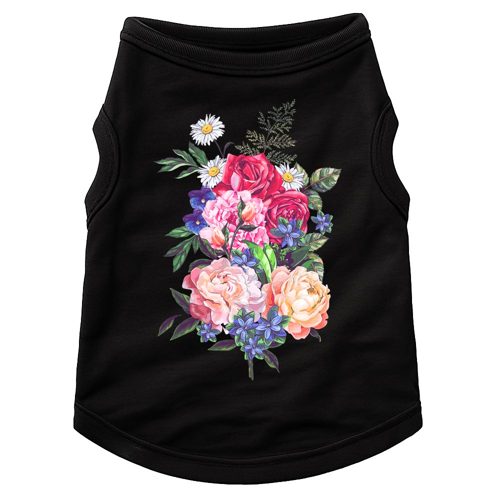 Vintage Bunch Bouquet of Flowers Doggie Tank