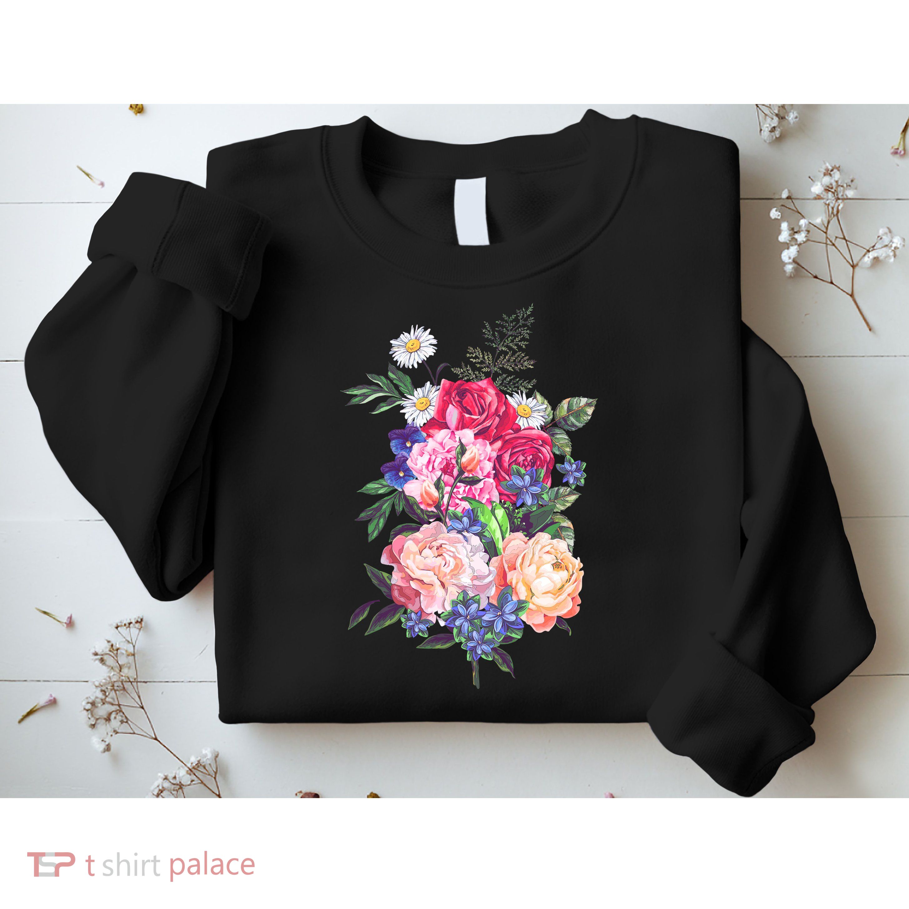 Vintage Bunch Bouquet of Flowers Sweatshirt