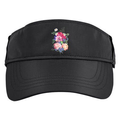Vintage Bunch Bouquet of Flowers Adult Drive Performance Visor