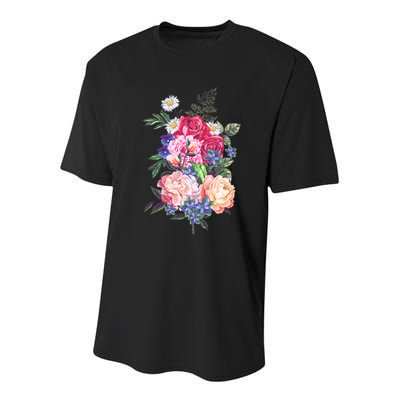 Vintage Bunch Bouquet of Flowers Youth Performance Sprint T-Shirt
