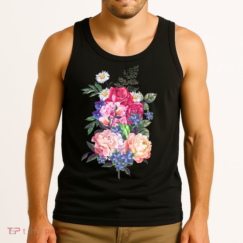 Vintage Bunch Bouquet of Flowers Tank Top