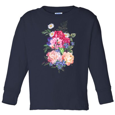 Vintage Bunch Bouquet of Flowers Toddler Long Sleeve Shirt