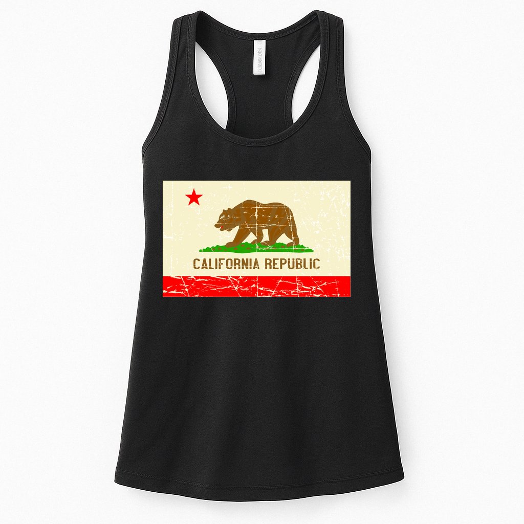 Vintage California Republic Flag Womens Tank Top