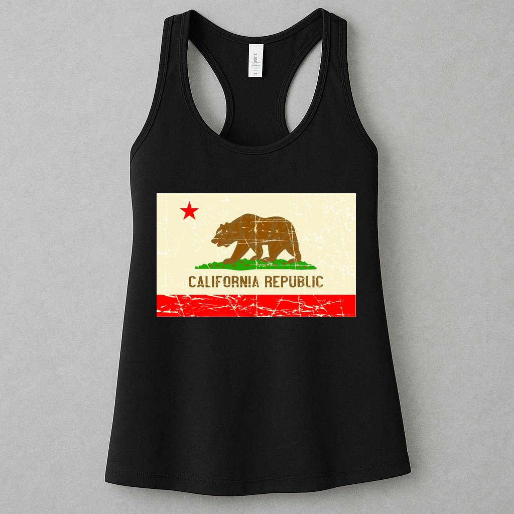 Vintage California Republic Flag Womens Tank Top