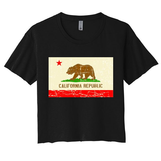 Vintage California Republic Flag Crop Top