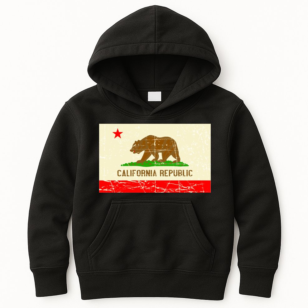 Vintage California Republic Flag Kids Hoodie