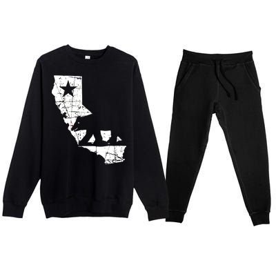 Vintage California Republic State Bear Premium Crewneck Sweatsuit Set