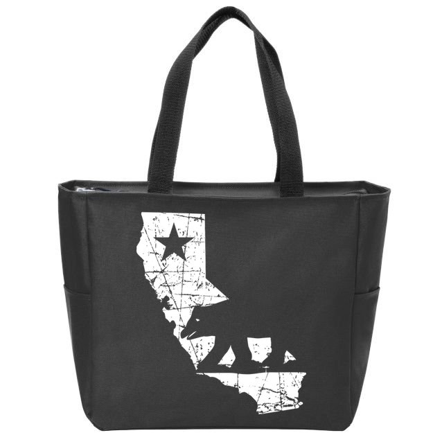 Vintage California Republic State Bear Zip Tote Bag