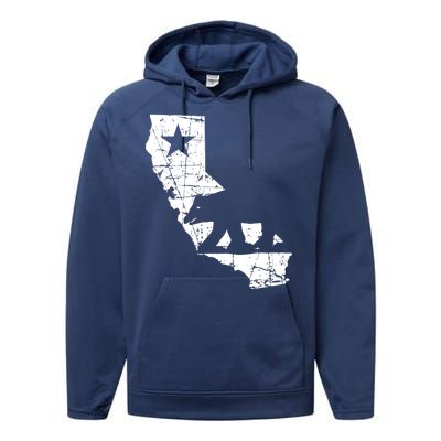 Vintage California Republic State Bear Performance Fleece Hoodie